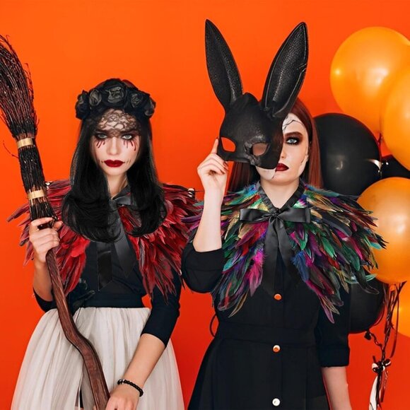 🆕Women Yellow Cape Shawl Witch Shoulder Wrap Cosplay Costumes Halloween - Picture 7 of 7